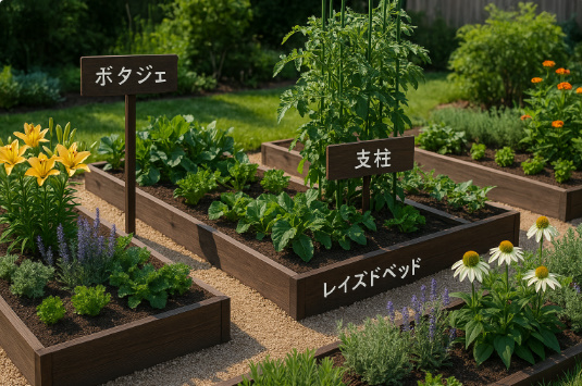 おしゃれに見せる家庭菜園レイアウト術
